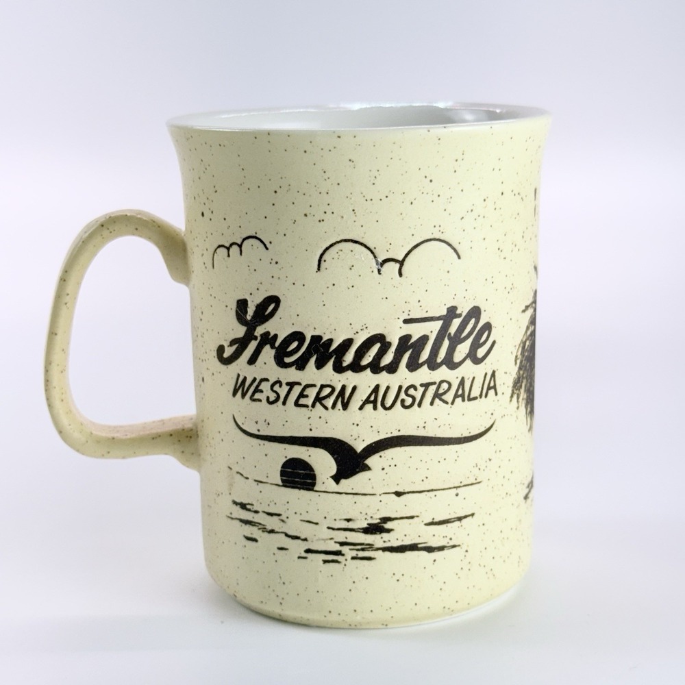 Vintage Western Australia Fremantle Coffee Mug Town Hall 10 Oz Sandalwood